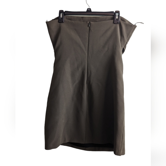 Zara, dark khaki strapless dress, size XL - Picture 4 of 6